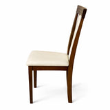 Traditional Dining Chairs, Set of 2, Dirty Oak Finish with Beige Polyester Upholstered Seats Solid Rubberwood