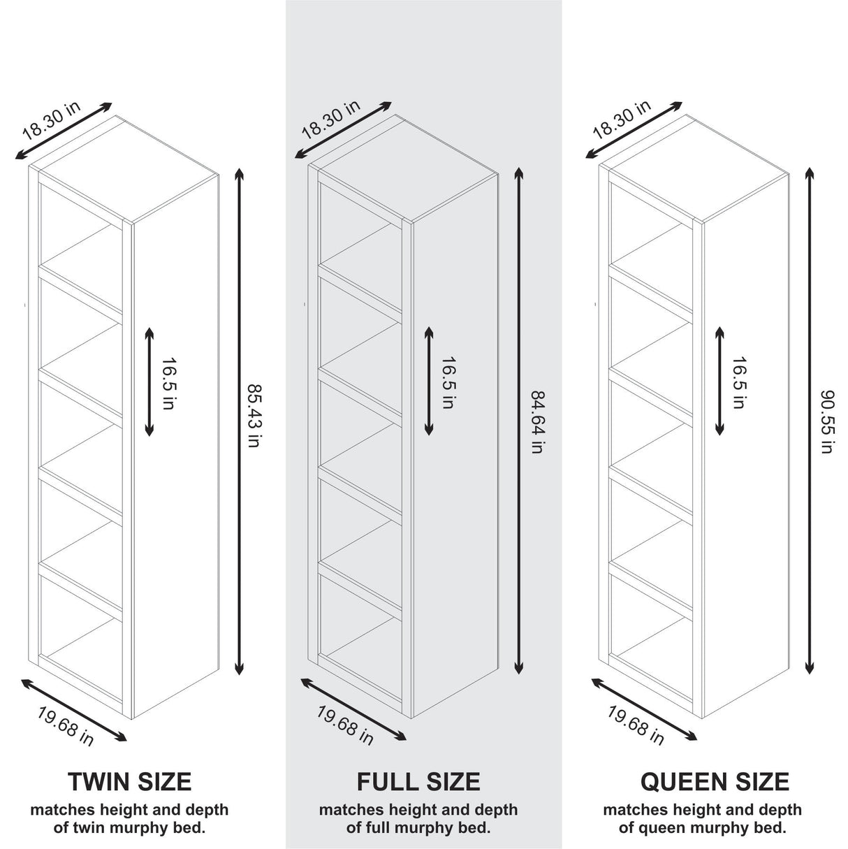 Grey 85-in Tall Wooden Bookcase Shelf