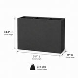 Smooth Rectangular Fiber Cement Planter, Black