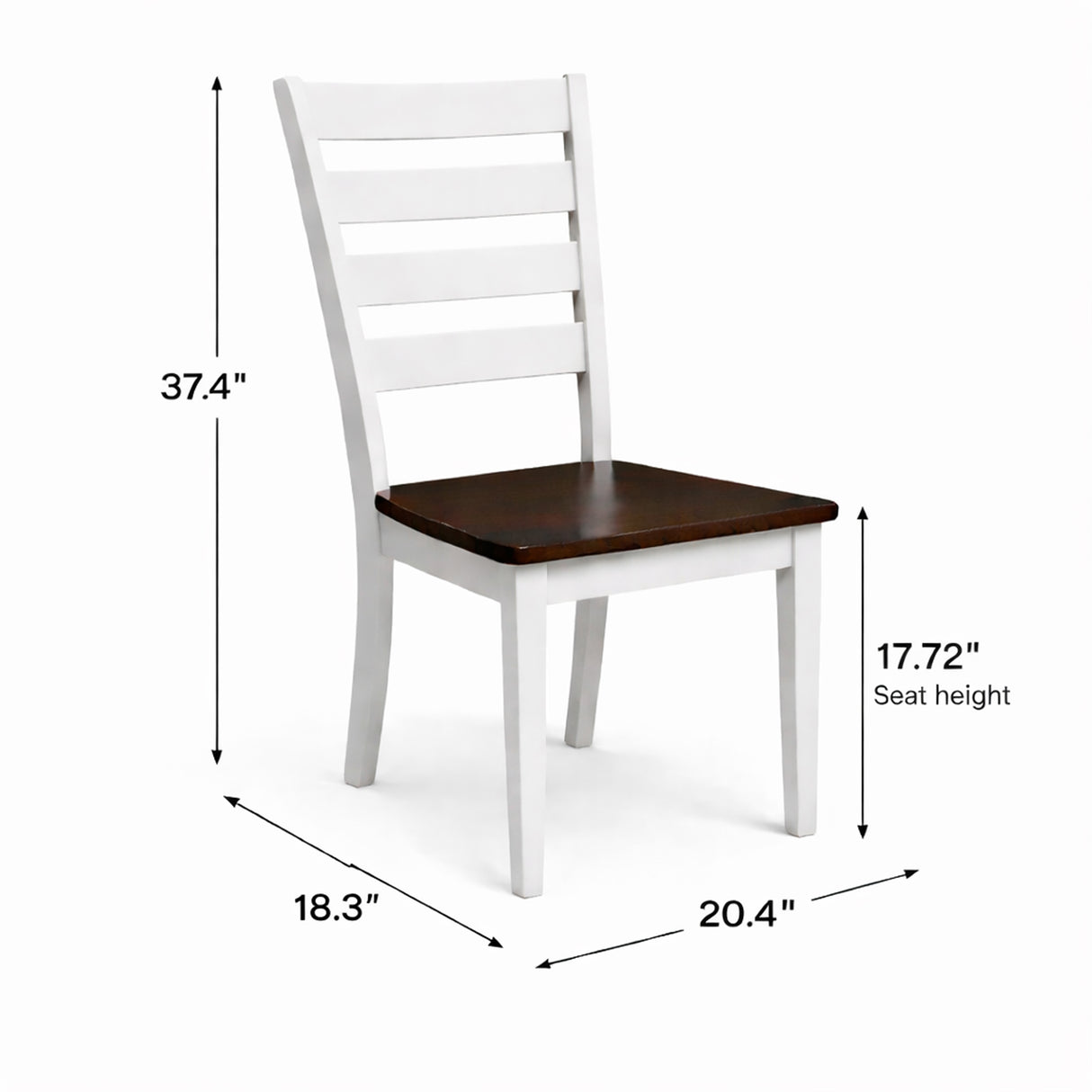 Traditional 6-Piece 59 Inch Rectangular Dining Set with Bench, Dirty Oak/White Finish, Solid Rubberwood
