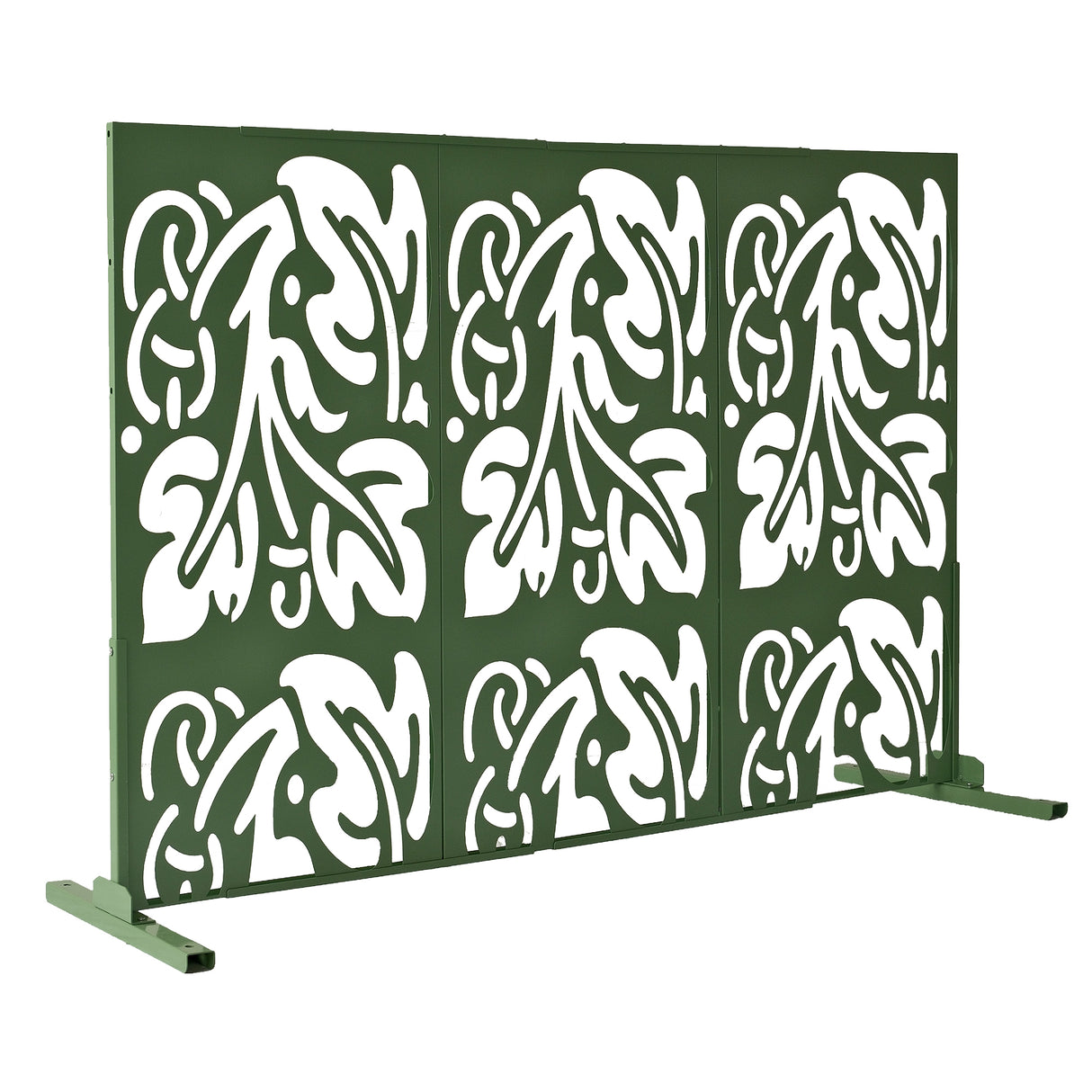 6 ft. X 4 ft. Green Freestanding Metal Privacy Screen Room Divider