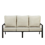 Black Aluminum Deep Seating Sofa with Cushion with Cushions