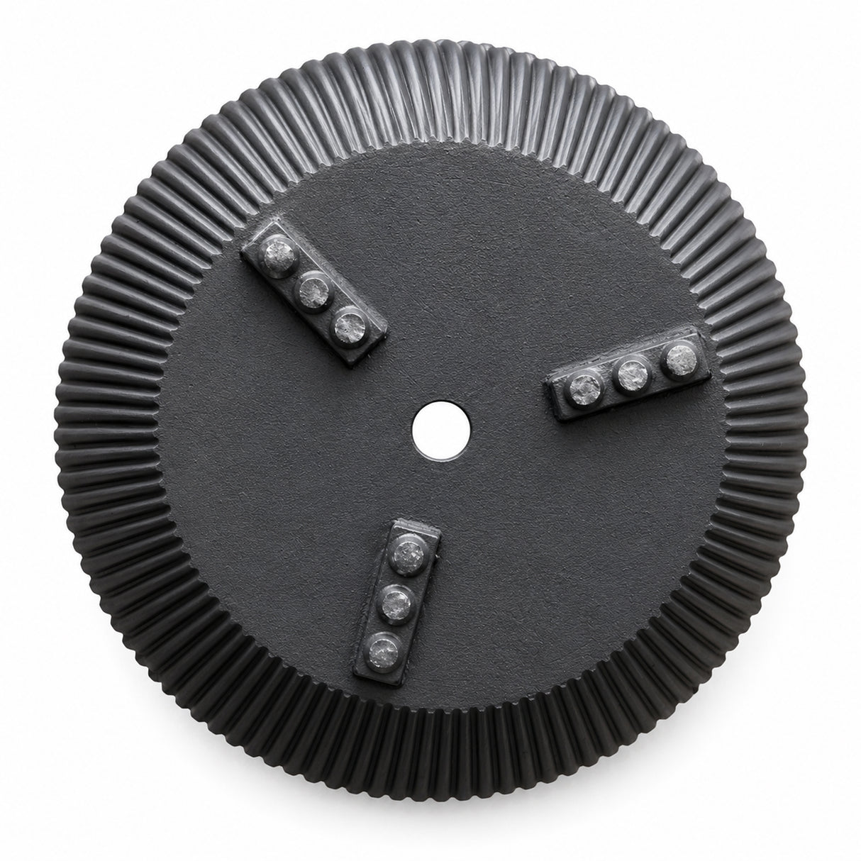 Set of 3 Fluted Round Polystone Indoor/Outdoor Planters, Black