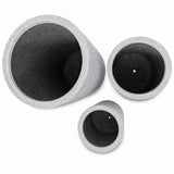 Set of 3 Tall Cylinder Polystone Indoor/Outdoor Planters, Gray