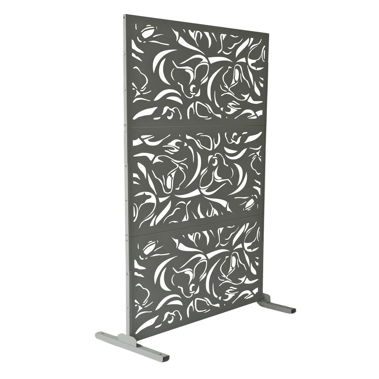 6 ft. X 4 ft. Grey Freestanding Metal Privacy Screen Room Divider