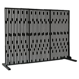 6 ft. X 4 ft. Black Freestanding Metal Privacy Screen Room Divider