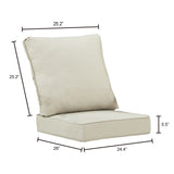 26 x 24 Outdoor Patio Deep Seating Cushion Set in Light Grey with Ties - Sharicks