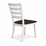 Traditional Dining Chairs, Set of 2, Dirty Oak/White Finish Solid Rubberwood