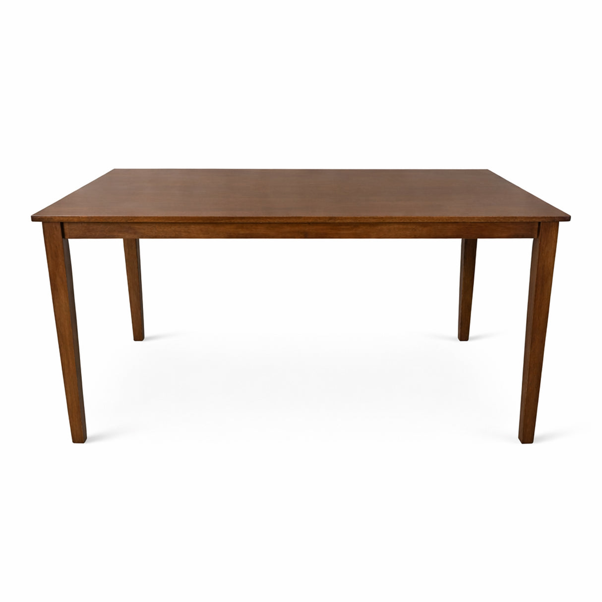 Modern 59 Inch Rectangular Dining Table, Dirty Oak Finish Solid Rubberwood