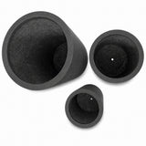 Set of 3 Tall Cylinder Polystone Indoor/Outdoor Planters, Black