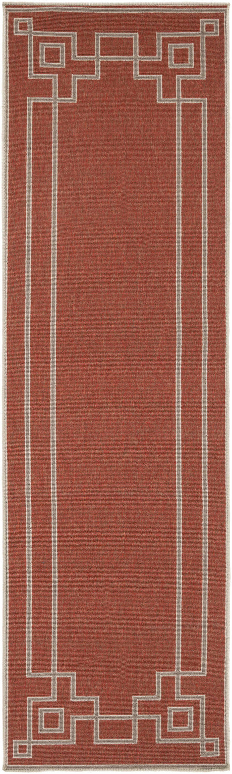 Harborgreek Brick Red Outdoor Rug