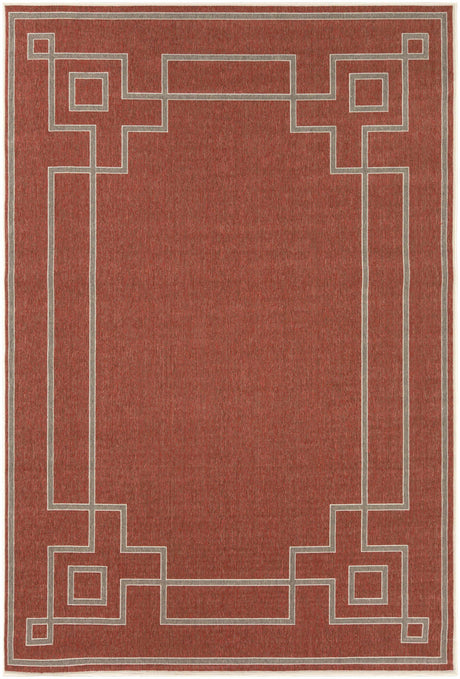 Harborgreek Brick Red Outdoor Rug