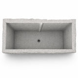 Rock Texture Rectangular Polystone Planter Box, Gray