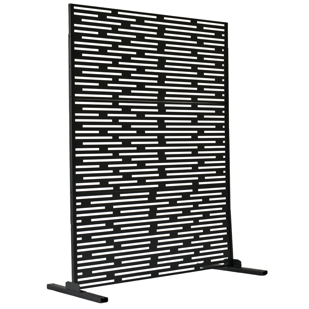 6 ft. X 4 ft. Black Freestanding Metal Privacy Screen Room Divider