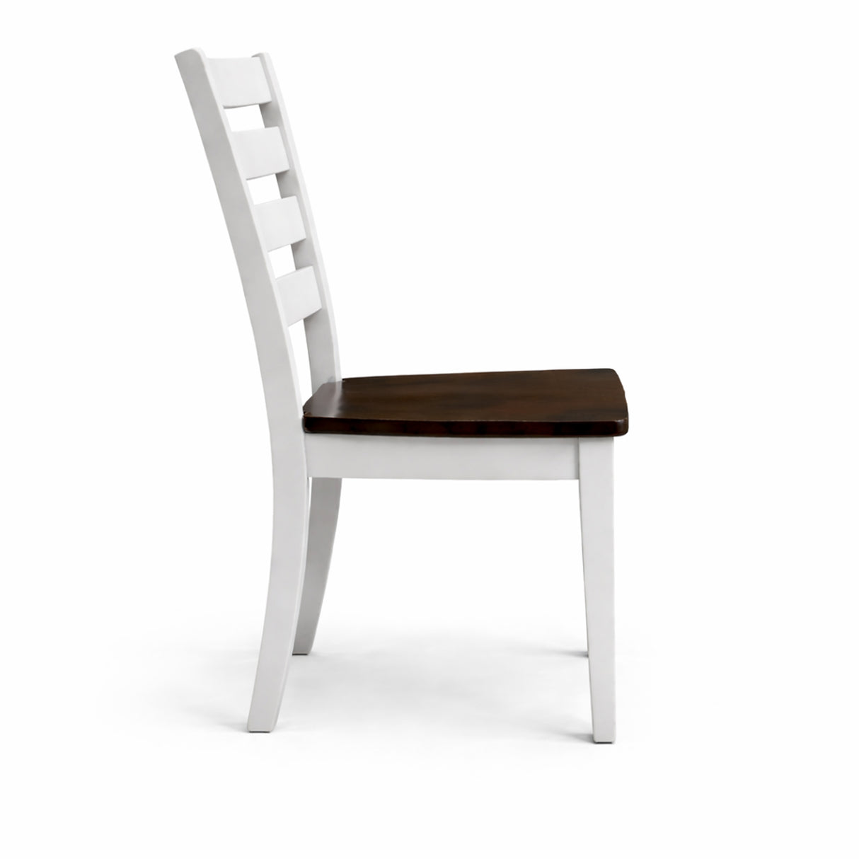Traditional Dining Chairs, Set of 2, Dirty Oak/White Finish Solid Rubberwood