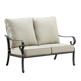 Black Aluminum Deep Seating Loveseat with Cushions