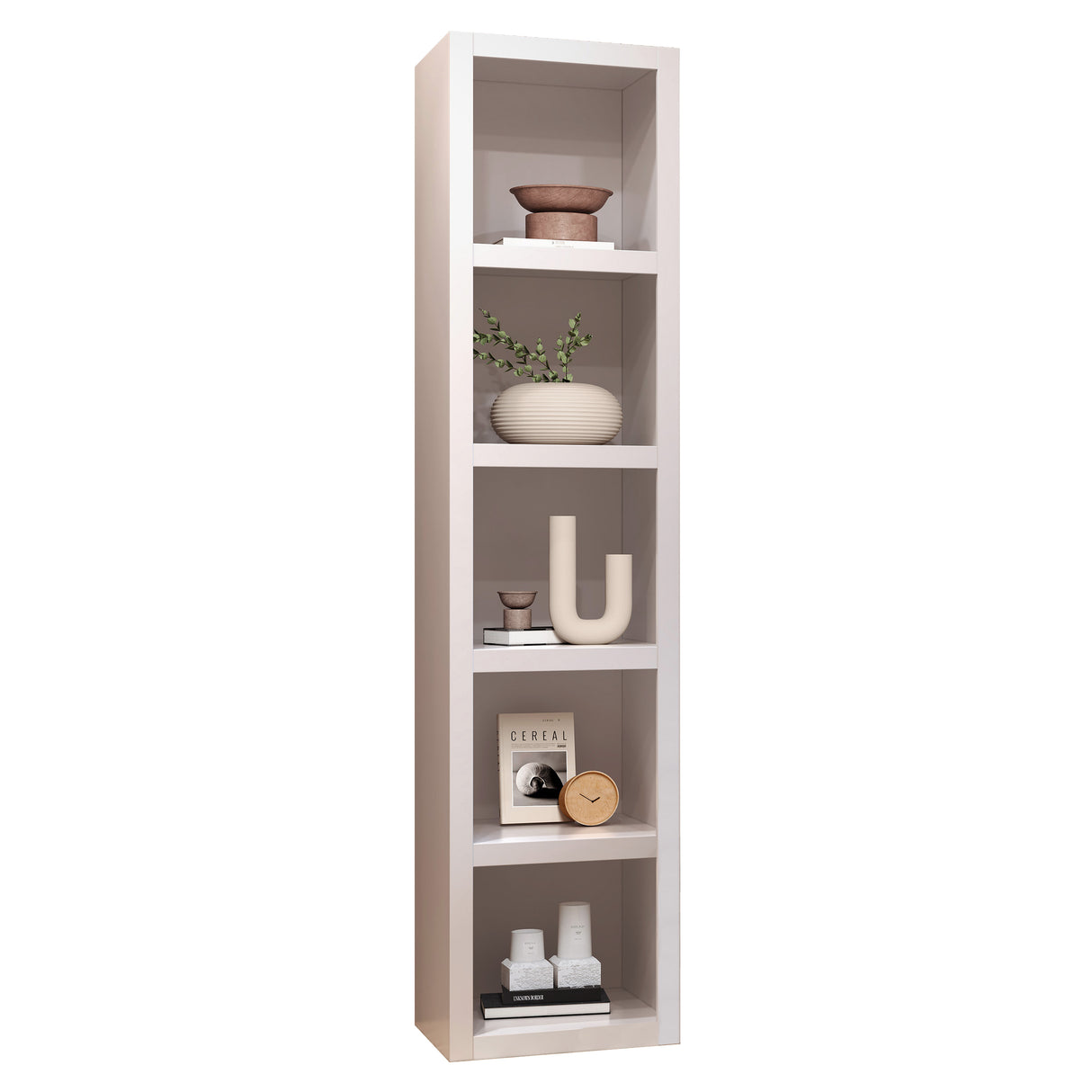 White 85-in Tall Wooden Bookcase Shelf