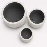 Set of 3 Round Polystone Indoor/Outdoor Planters, White