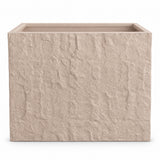 Rock Texture Rectangular Polystone Planter Box, Sand