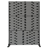 6 ft. X 4 ft. Black Freestanding Metal Privacy Screen Room Divider