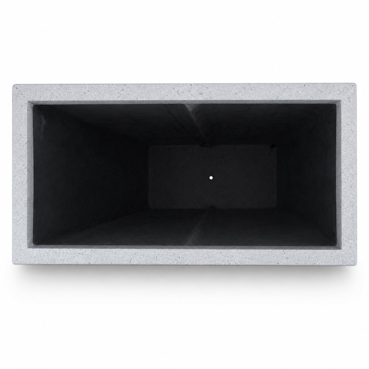 Set of 3 Rectangular Polystone Indoor/Outdoor Planters, Gray