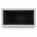 Set of 3 Rectangular Polystone Indoor/Outdoor Planters, Gray
