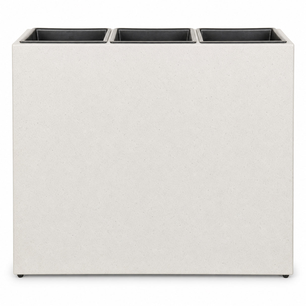 Smooth Rectangular Fiber Cement Planter, White