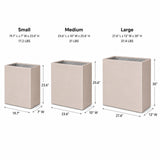 Set of 3 Rectangular Polystone Indoor/Outdoor Planters, Sand