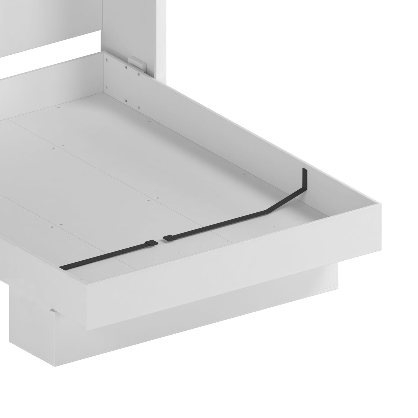Easy-Lift Queen Murphy Wall Bed in Grey with Shelf
