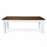 Traditional 6-Piece 59 Inch Rectangular Dining Set with Bench, Dirty Oak/White Finish, Solid Rubberwood