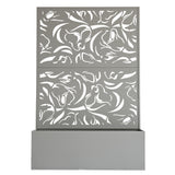 6 ft. X 4 ft. Grey Freestanding Metal Privacy Screen Room Divider with Flower Box