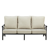 Black Aluminum Deep Seating Deep Seating Sofa with Cushions