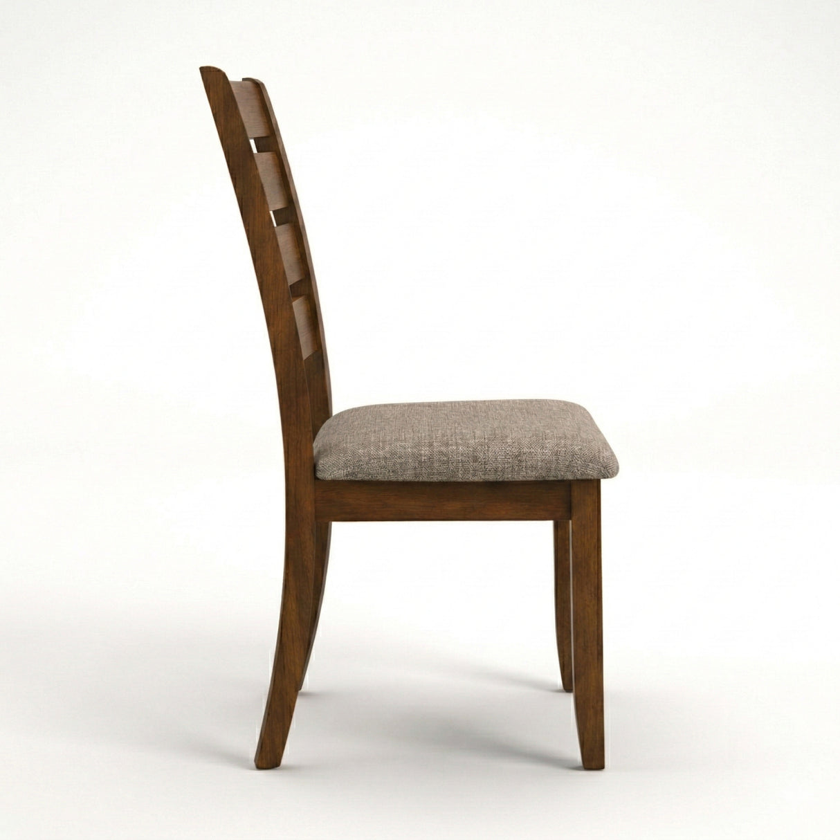 Traditional Dining Chairs, Set of 2, Dirty Oak Finish with Greige Polyester Upholstered Seats Solid Rubberwood