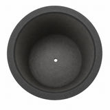 Set of 4 Round Cylinder Polystone Indoor/Outdoor Planters, Black