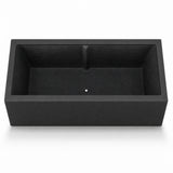 Wide Smooth Polystone Rectangular Planter with Steel Trellis and Wheels, Black