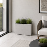 Smooth Rectangular Fiber Cement Planter, Gray