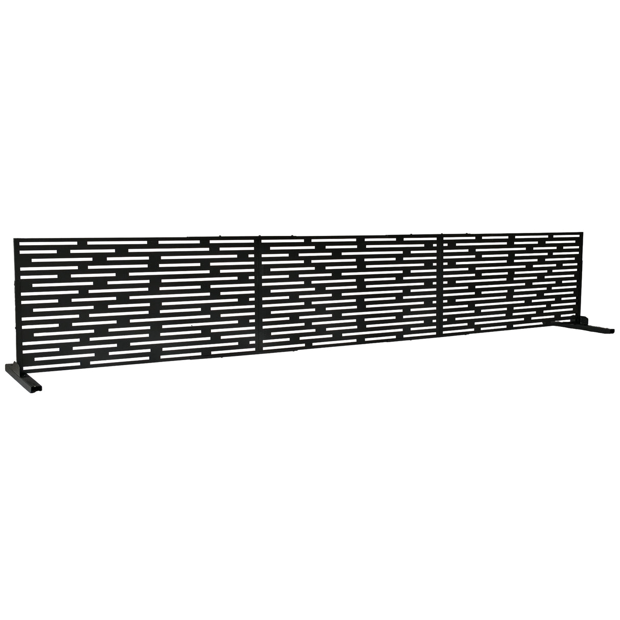 6 ft. X 4 ft. Black Freestanding Metal Privacy Screen Room Divider