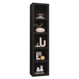 Black 84-in Tall Wooden Bookcase Shelf