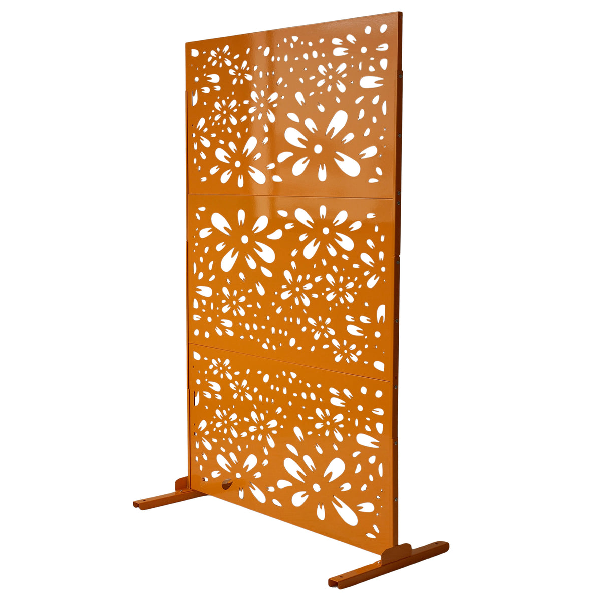 6 ft. X 4 ft. Orange Freestanding Metal Privacy Screen Room Divider