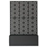 6 ft. X 4 ft. Black Freestanding Metal Privacy Screen Room Divider with Flower Box