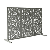 6 ft. X 4 ft. Grey Freestanding Metal Privacy Screen Room Divider