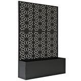 6 ft. X 4 ft. Black Freestanding Metal Privacy Screen Room Divider with Flower Box