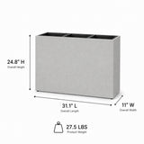 Smooth Rectangular Fiber Cement Planter, Gray