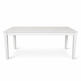 Modern 9-Piece 78.7 Inch Rectangular Dining Set, White Finish with White PU Leather Upholstered Chairs, Solid Rubberwood