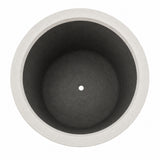 Set of 4 Round Cylinder Polystone Indoor/Outdoor Planters, White