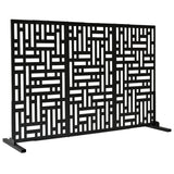 6 ft. X 4 ft. Black Freestanding Metal Privacy Screen Room Divider