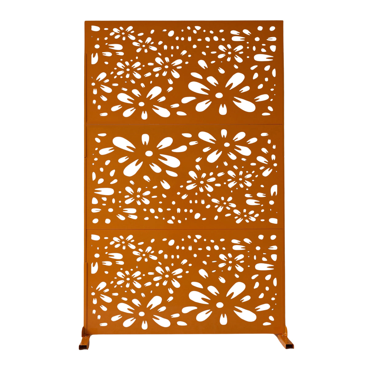 6 ft. X 4 ft. Orange Freestanding Metal Privacy Screen Room Divider