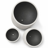 Set of 3 Fluted Round Polystone Indoor/Outdoor Planters, White