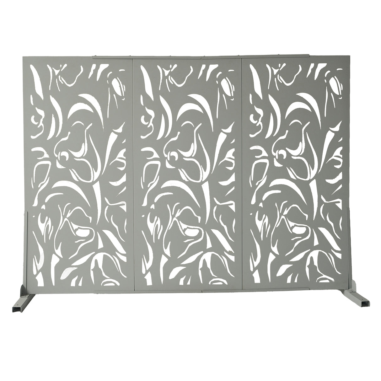 6 ft. X 4 ft. Grey Freestanding Metal Privacy Screen Room Divider