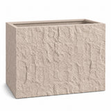 Rock Texture Rectangular Polystone Planter Box, Sand